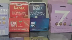 Image of 7 Oh Kratom packages on a shelf - Can You Overdose on 7 Oh Kratom - South Shores Detox