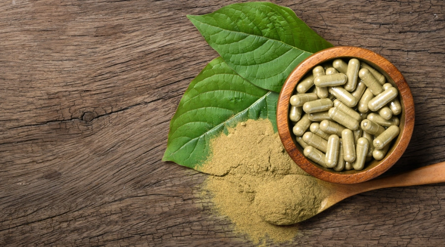 Image of kratom plant and powder 