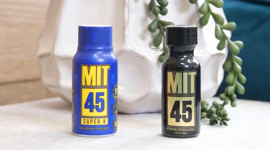 Image of MIT 45 Kratom shots on a counter - What Is MIT 45 Kratom And Is It Addictive - South Shores Detox
